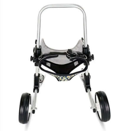 front-limb wheelchair for small dogs, four-wheel model designed for mobility support in pets.