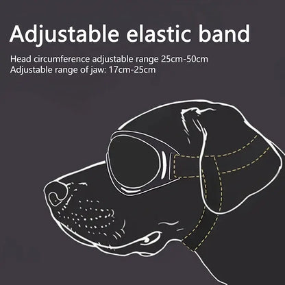 dog sunglasses for medium large breeds with adjustable elastic straps, UV protection, fits head 25cm-50cm and jaw 17cm-25cm