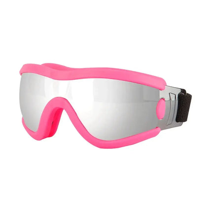 Pink dog sunglasses with adjustable strap, windproof UV-resistant anti-fog waterproof pet goggles, Style H