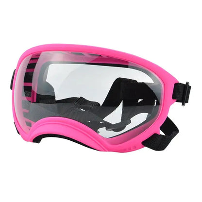dog sunglasses with UV protection pink dog ski goggles with adjustable strap, clear lens, color 23