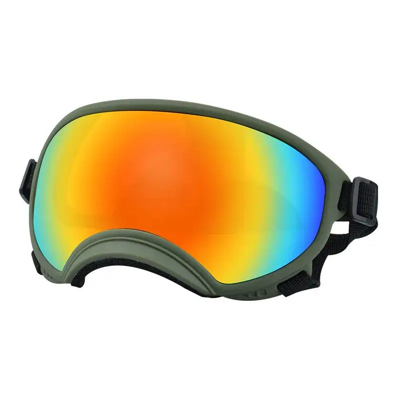 dog sunglasses with UV protection, rainbow lens ski goggles for dogs with adjustable strap, travel pet eyewear