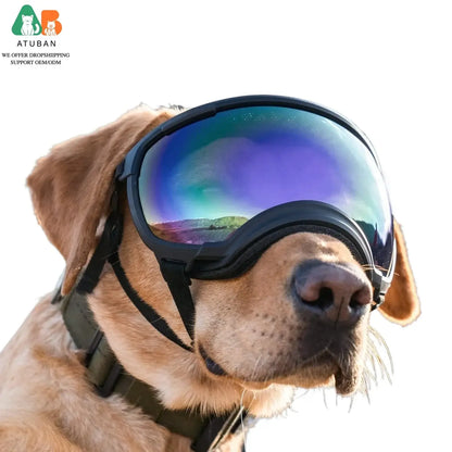 dog sunglasses with UV protection for travel, adjustable strap dog ski goggles, protective pet eyewear for dogs