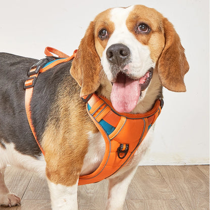 Dog Harness No Pull Outdoor Travel Dog Safety Vest Training Walking Adjustable Reflective Pet Harness for Medium Large Dogs on Beagle.