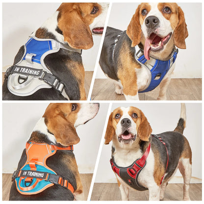 Dog Harness No Pull Outdoor Travel Dog Safety Vest Training Walking Adjustable Reflective Pet Harness for Medium Large Dogs
