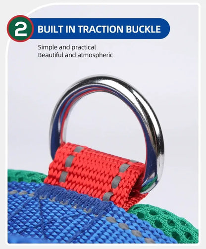 saddle type dog harness with built-in traction buckle, padded nylon pet chest strap for small to large dogs