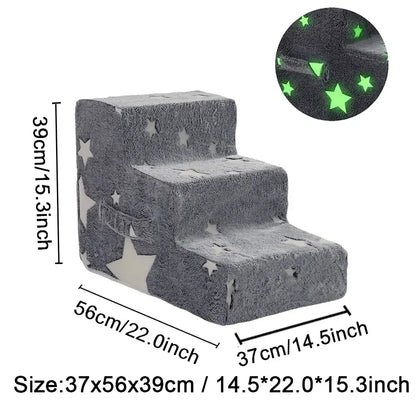 Stairs for Dog Pet Ramp Stairs Cat Dog Ladder 3 4 Step Stairs for Dogs Puppy Ramp Detachable Sponge Pet Ladder Accessories