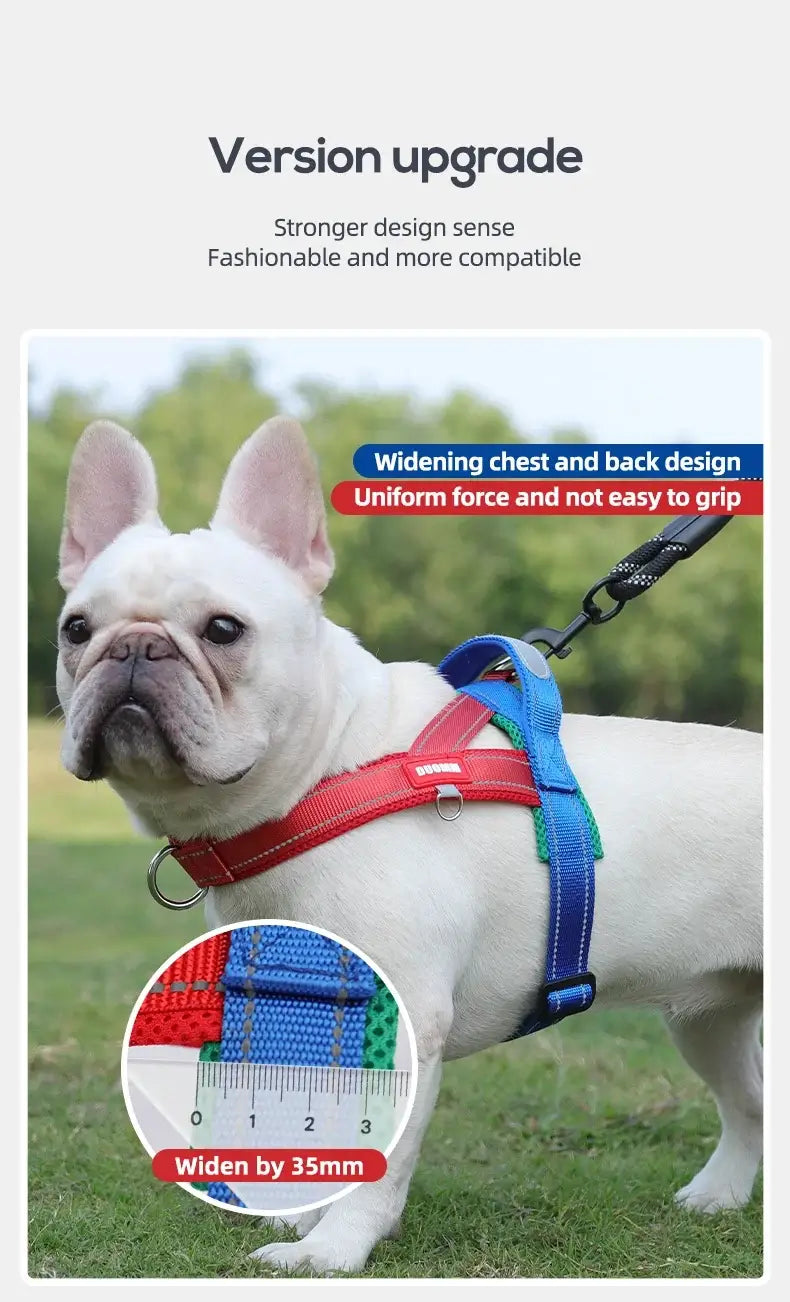 saddle type dog harness for small to large dogs, adjustable reflective nylon pet chest strap for walking