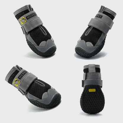 waterproof dog boots for medium and large dogs, breathable anti-skid reflective pet shoes, 4-piece set