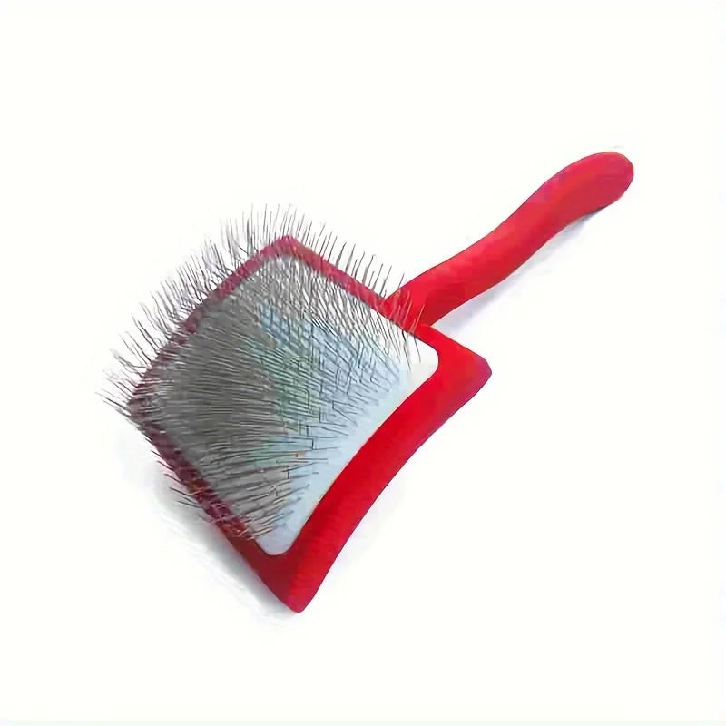 Dog Slicker Brush for Grooming Doodle Hair, Extra Long Pin Poodle Brush for Shedding on a white background.
