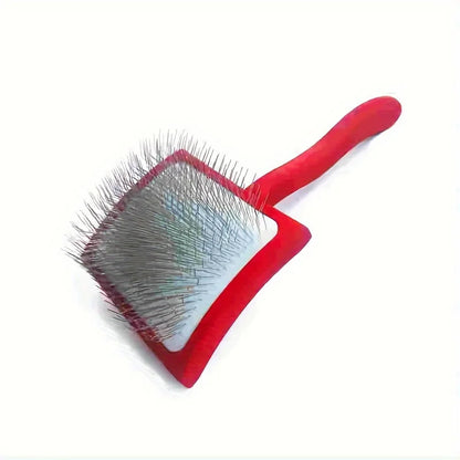 Dog Slicker Brush for Grooming Doodle Hair, Extra Long Pin Poodle Brush for Shedding on a white background.