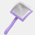 Dog Slicker Brush for Grooming Doodle Hair, Extra Long Pin Poodle Brush for Shedding in purple color.