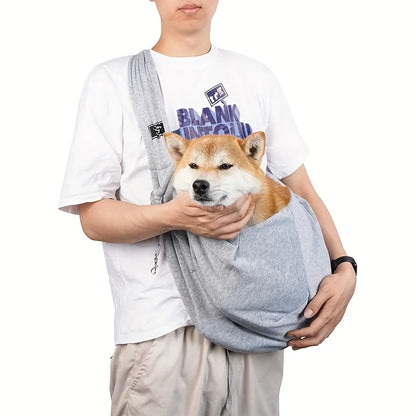 Dog Sling Carrier Bag, Pet Shoulder Crossbody Bag, Portable Hands Free Double Sided Dog Travel Bag For Outdoor Supply with a dog.