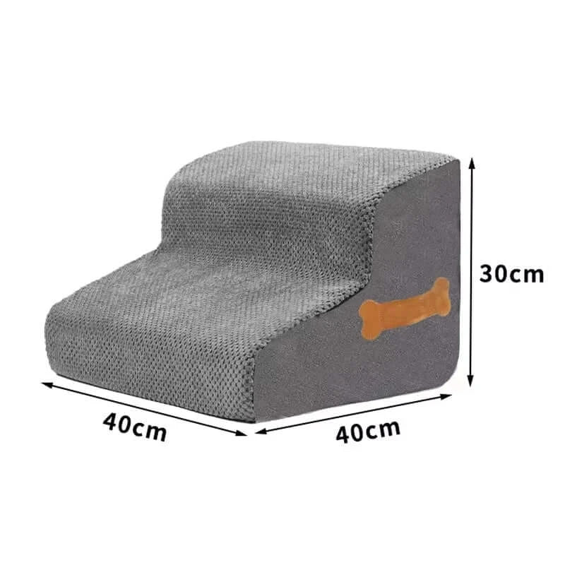 dog stairs for older dogs 2-step high density foam pet stairs, non-slip ramp for sofa and bed, 40x40x30cm