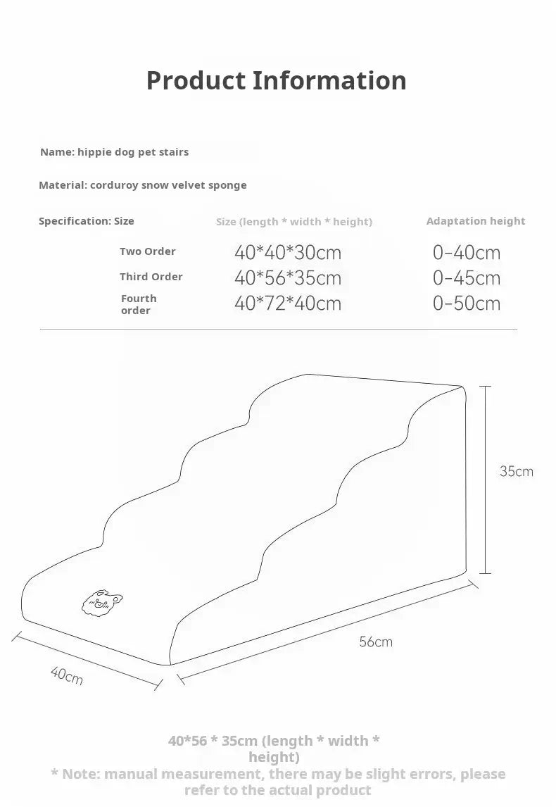 dog stairs for older dogs with high density foam, non-slip pet steps for sofa and bed access