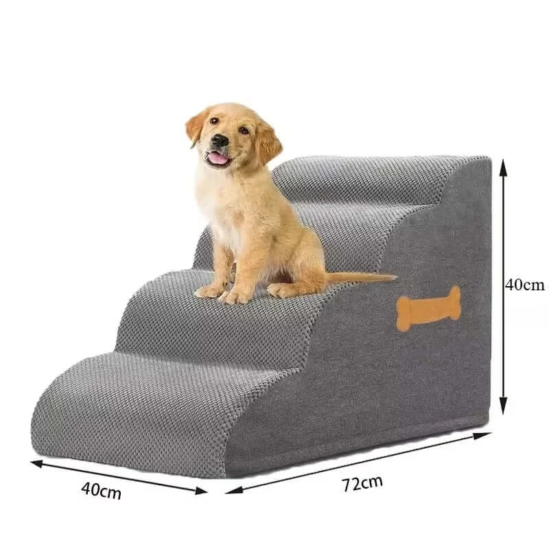 dog stairs for older dogs, non-slip foam pet steps for sofa and bed, 2/3/4-step ramp for senior pets