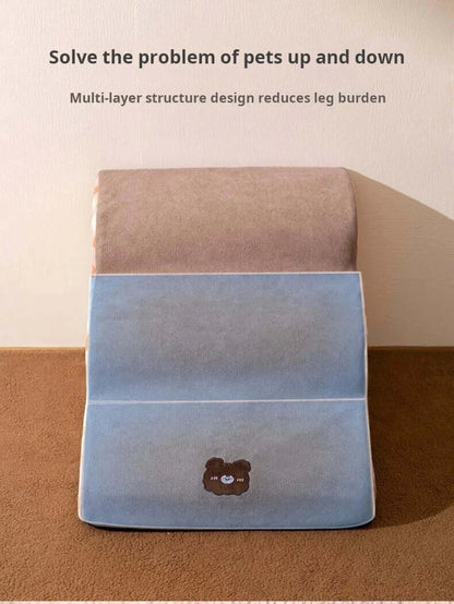 dog stairs for older dogs high-density foam non-slip pet ramp for sofas, beds, and joint support
