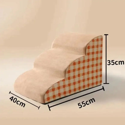 dog stairs for older dogs foam pet steps non-slip sofa bed ramp 55cm x 40cm x 35cm for senior pets