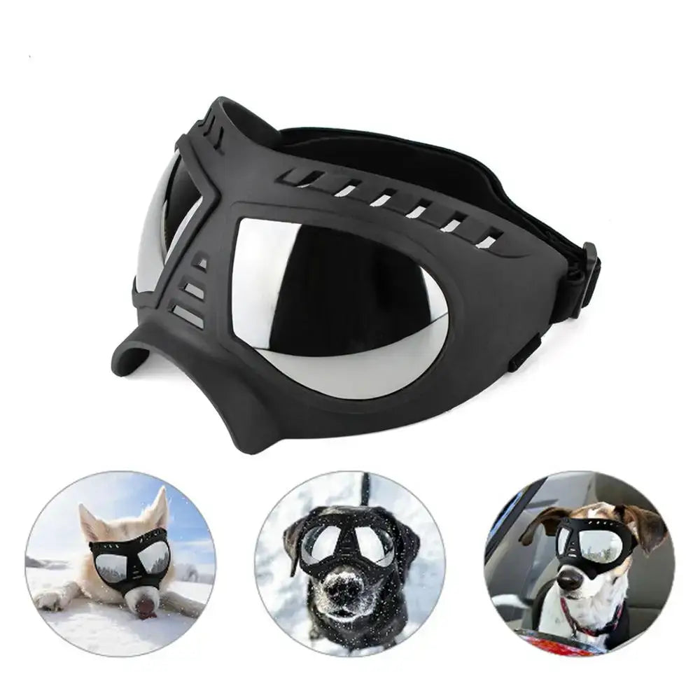 dog sunglasses with UV protection for small, medium, and large dogs, black windproof pet goggles