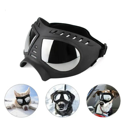 dog sunglasses with UV protection for small, medium, and large dogs, black windproof pet goggles