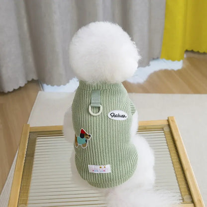 dog sweater for small dogs green knit pet sweater for Chihuahua and Yorkie, warm autumn winter puppy clothes