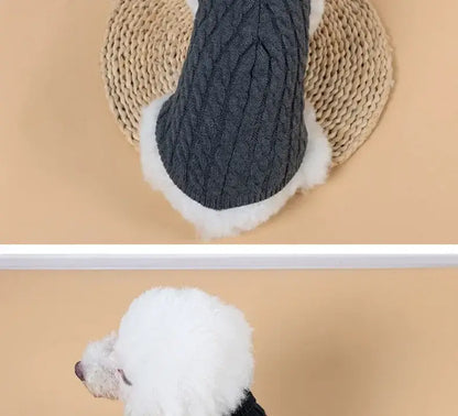 small dog winter sweater knitted turtleneck vest for Chihuahua, Yorkie, and other small breeds in winter