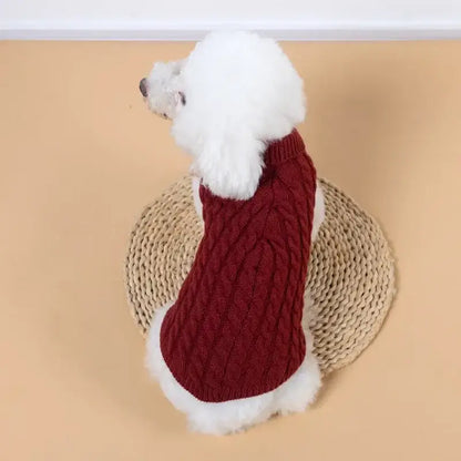 Dog Sweaters for Small Medium Dogs Cat Winter Warm Knitted Dog Sweater Pet Turtleneck Chihuahua Vest Soft Yorkie Coat Teddy Vest