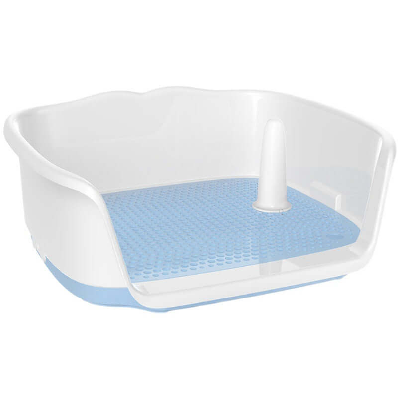 Small dog toilet bedpan with removable grate and urine storage tank, suitable for house training pets.