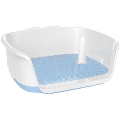 Small dog toilet bedpan with removable grate and urine storage tank, suitable for house training pets.