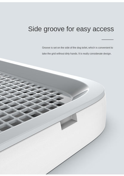 Dog Toilet Pool For Small And Medium-sized Large Dogs Pet Cleaning Supplies Urinal Pan Urinal Anti Excrement Pet Products side groove for easy access.