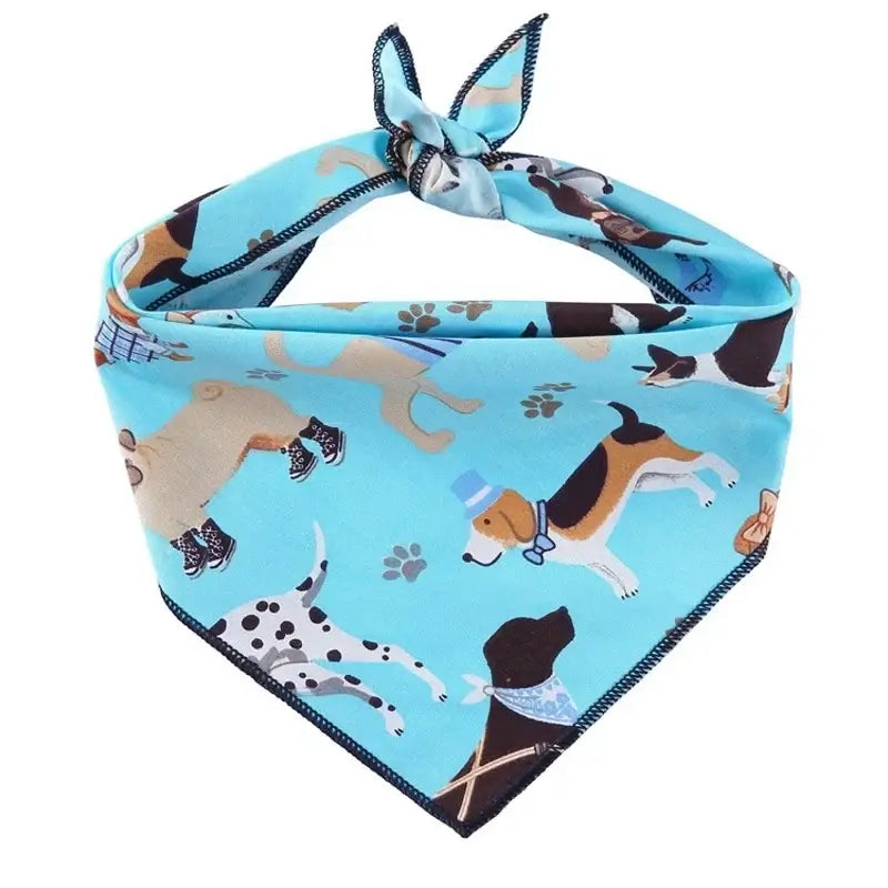 Fashion Dog Triangle Bandanas Animal Pattern Pet Triangle Scarf Adjustable Soft Bibs For Small Medium Large Dog Pet Accessories