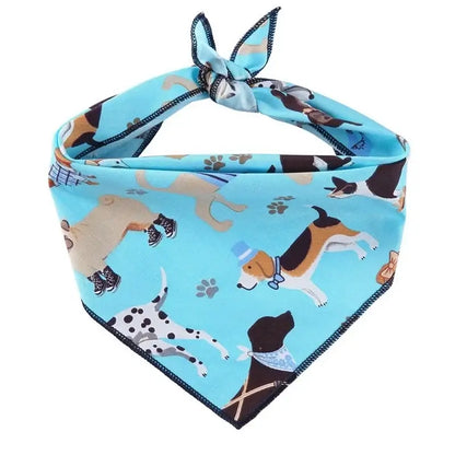 Fashion Dog Triangle Bandanas Animal Pattern Pet Triangle Scarf Adjustable Soft Bibs For Small Medium Large Dog Pet Accessories