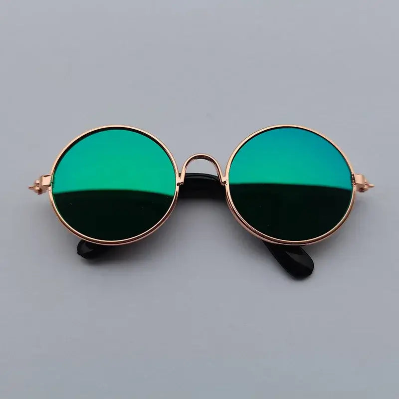 Dog Glasses Pet Vintage Round Glasses Cat Accessories Puppy Photos Props Decorations for Dogs Reflection Eyewear Glasses