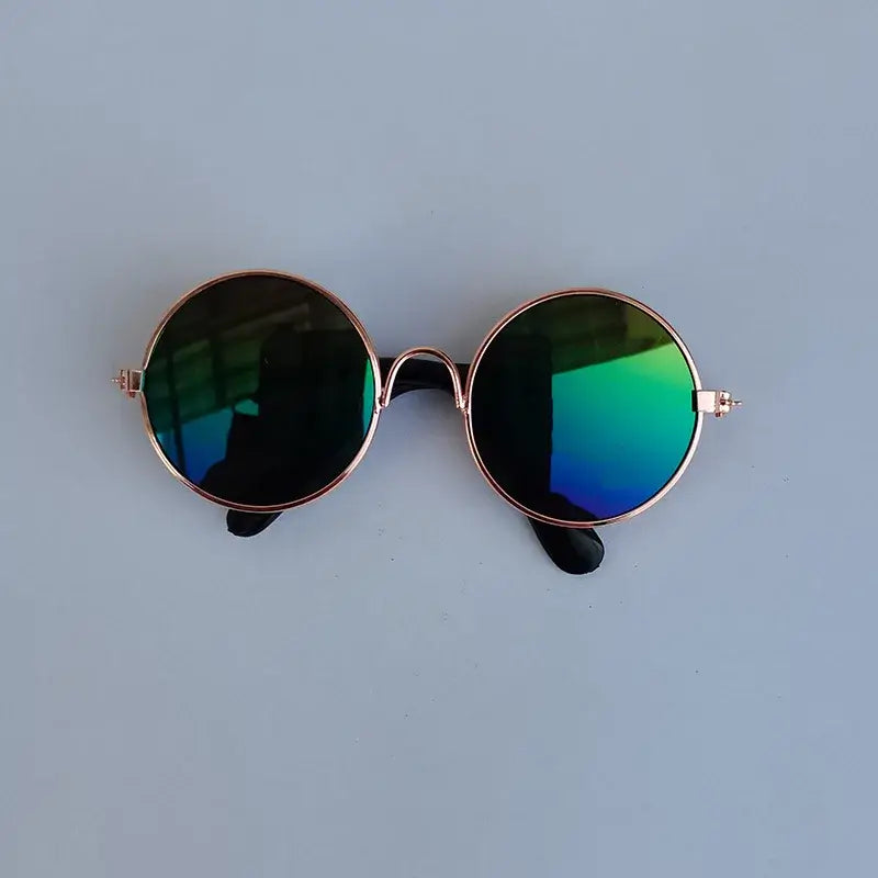 Dog Glasses Pet Vintage Round Glasses Cat Accessories Puppy Photos Props Decorations for Dogs Reflection Eyewear Glasses