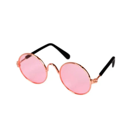 Dog Glasses Pet Vintage Round Glasses Cat Accessories Puppy Photos Props Decorations for Dogs Reflection Eyewear Glasses