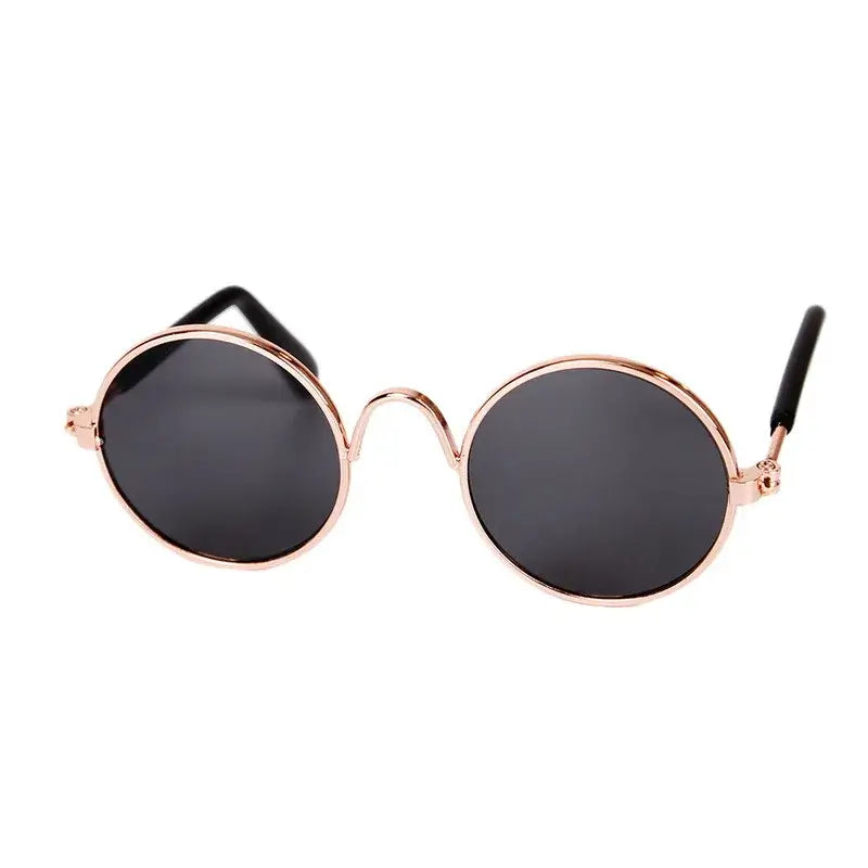 Dog Glasses Pet Vintage Round Glasses Cat Accessories Puppy Photos Props Decorations for Dogs Reflection Eyewear Glasses