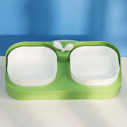 Double Pet Bowls Set for Dogs - Durable Non-Slip Food Water Feeder Dish Pet Supplies