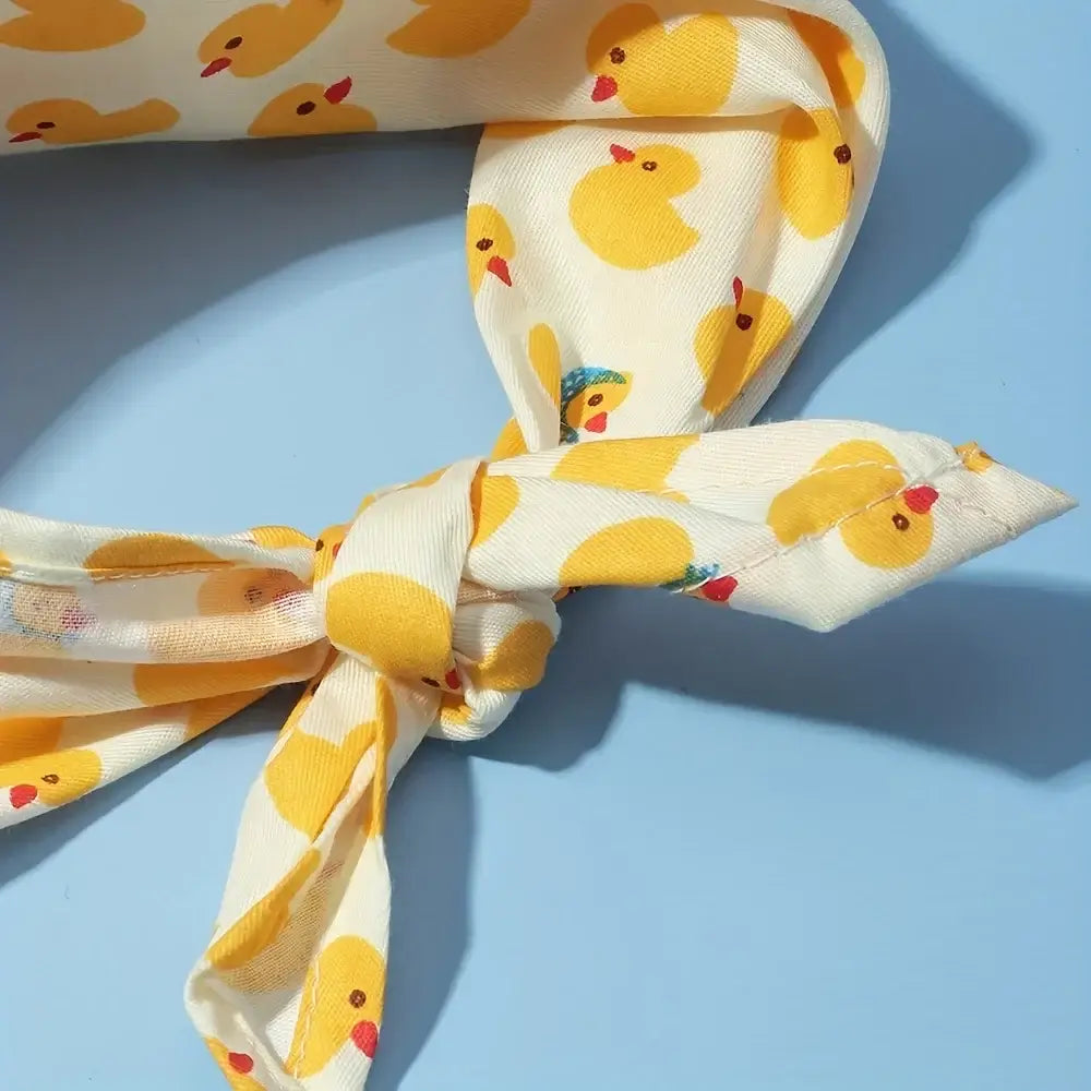 dog bandana with yellow duck print, soft absorbent pet scarf for small, medium, and large dogs and cats