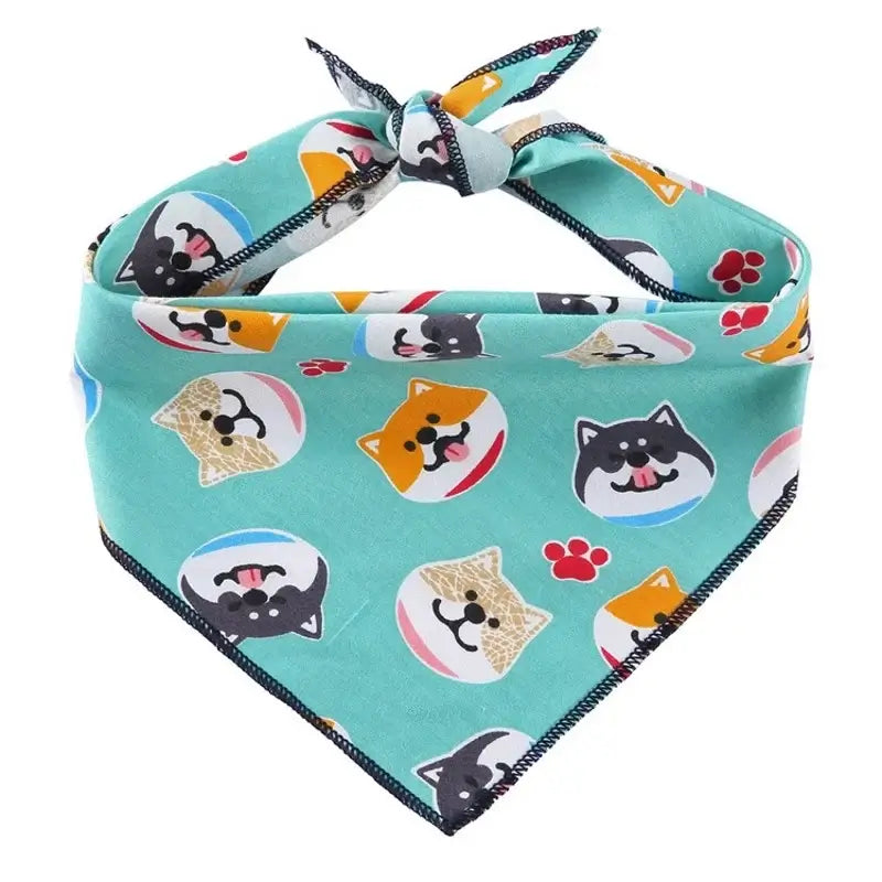 Fashion Dog Triangle Bandanas Animal Pattern Pet Triangle Scarf Adjustable Soft Bibs For Small Medium Large Dog Pet Accessories