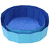 Foldable dog swimming pool in vibrant blue color, designed for pets and versatile use.