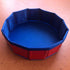 Foldable dog swimming pool in vibrant red and blue colors, perfect for pets and versatile use.