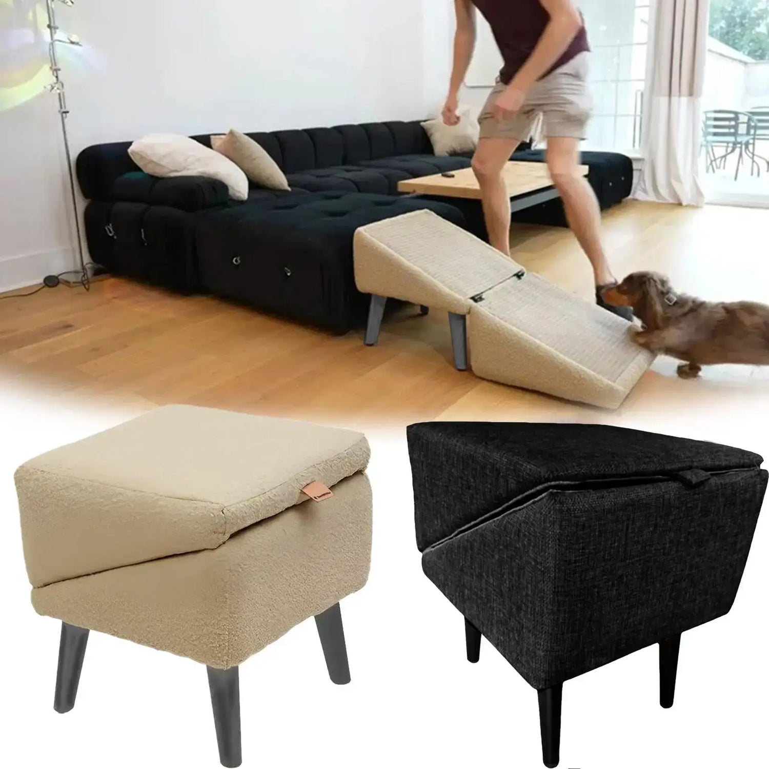 Multifunctional Non-Slip Ramp Cat Dog Vehicle Ramp Bed Foldable Dog Vehicle Stairs Footrest Stool For Small Breed Animal To Use