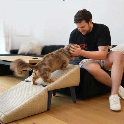 Dog Ramp for Bed Foldable Dog Vehicle Stairs Footrest Stool for Small Breed Animal Multifunctional Non-Slip Cat Vehicle Ramp