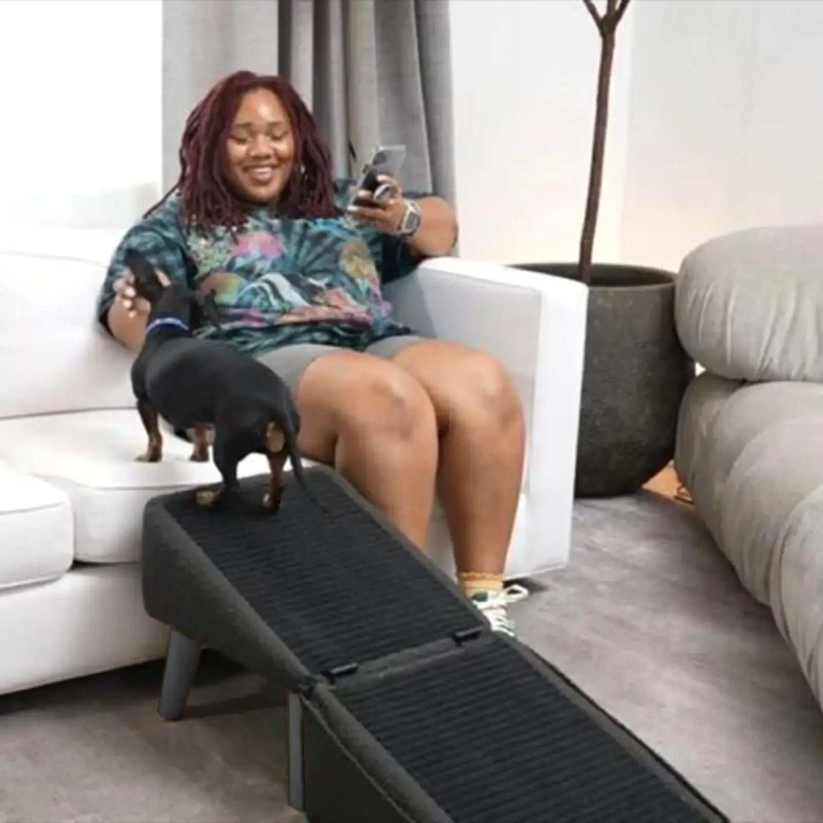 Multifunctional Non-Slip Ramp Cat Dog Vehicle Ramp Bed Foldable Dog Vehicle Stairs Footrest Stool For Small Breed Animal To Use