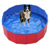 Portable dog bathing tub featuring a dog enjoying water in a foldable outdoor swimming pool.