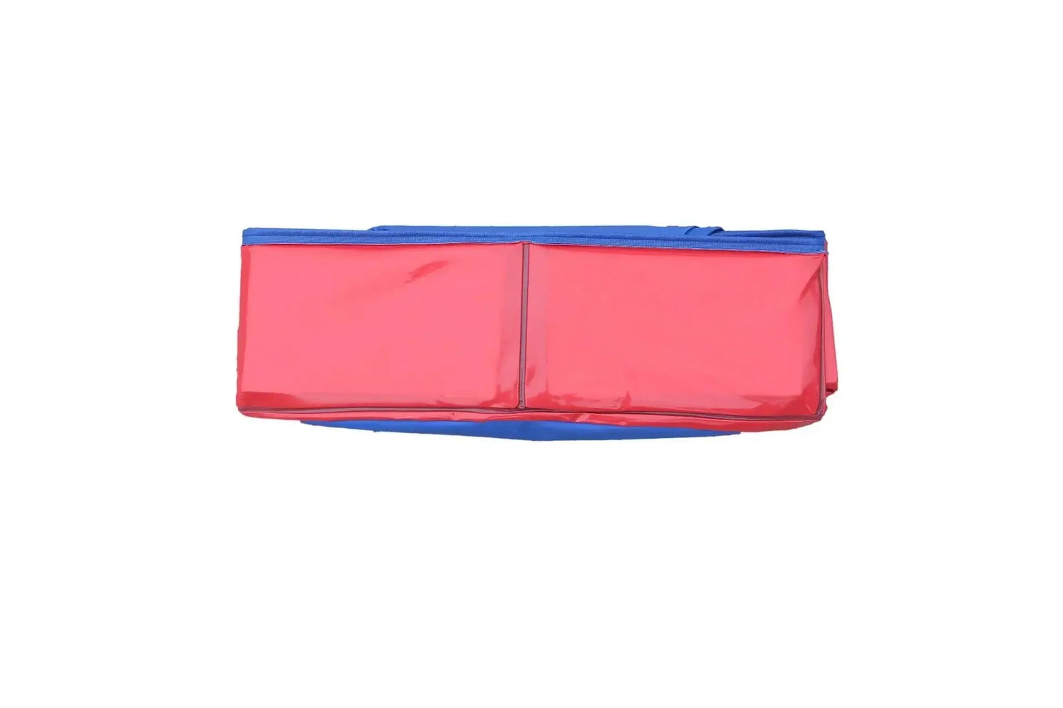 Foldable pet pool for pets, portable dog bathing tub in red and blue color, ideal for outdoor use.