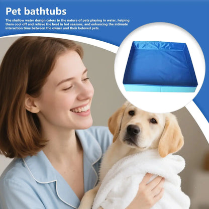50x50cm PVC Folding Pet Swimming Pool Dog Cat Kiddie Wading Pool Pet Puppy Bathing Tub Summer Outdoor Backyard Water Fun Toys