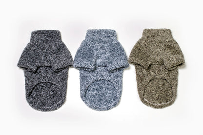 French Bulldog fleece sweater warm winter dog coat for small medium dogs, soft polyester hoodie in gray and beige