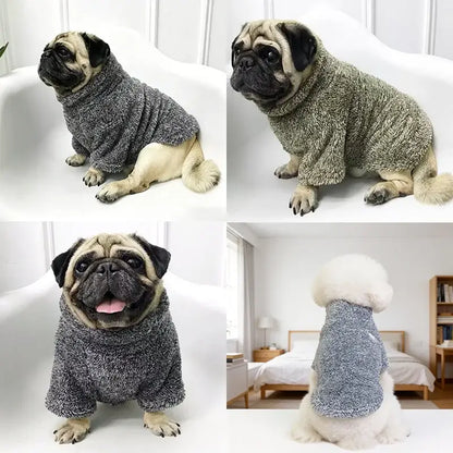French Bulldog fleece sweater for small dogs, warm winter pet coat hoodie for pug, corgi, and Chihuahua