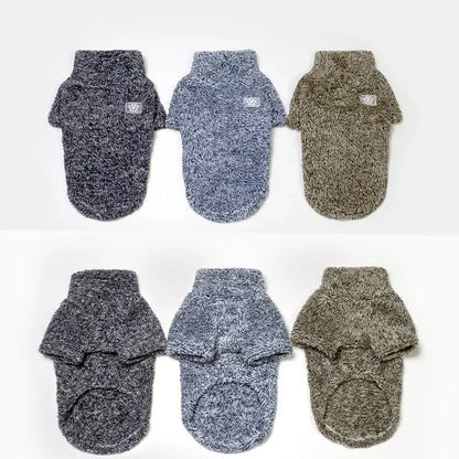 French Bulldog fleece sweater warm winter dog coat for small and medium dogs, soft polyester pet hoodie in solid colors