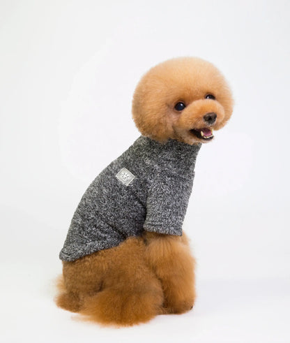 French Bulldog fleece sweater warm gray winter coat for small dogs, fashionable pet hoodie for autumn and winter